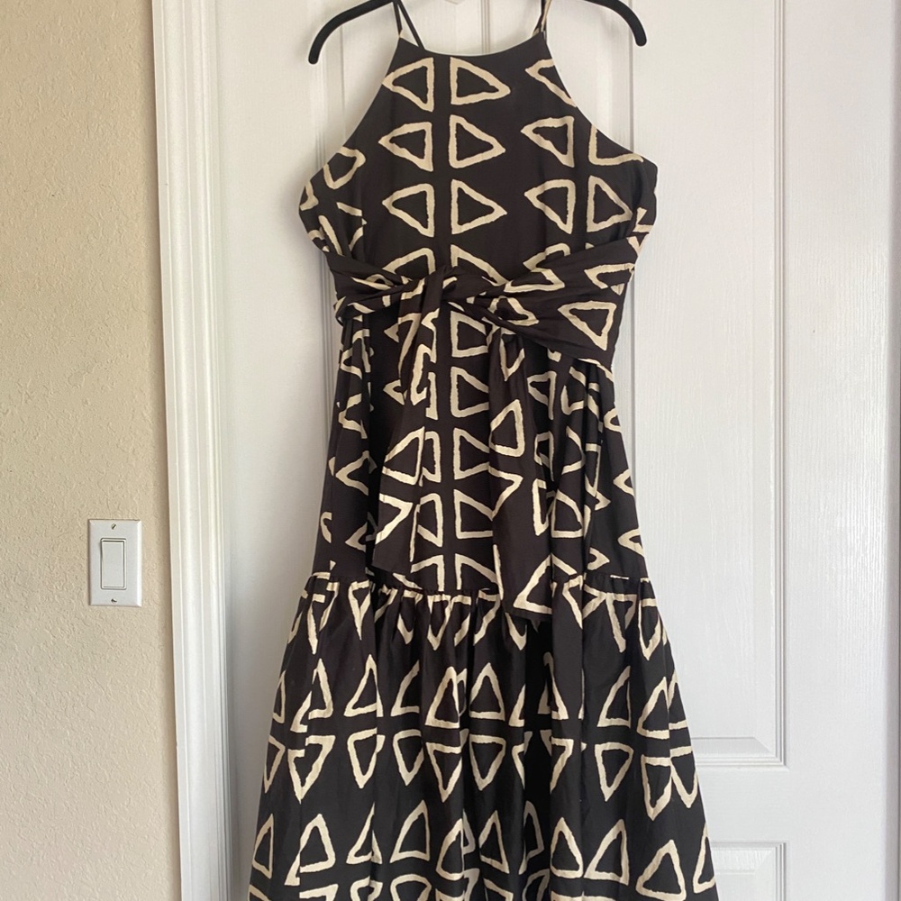 Corey Lynn Calter Triangle Print Halter Midi Dress - image 4